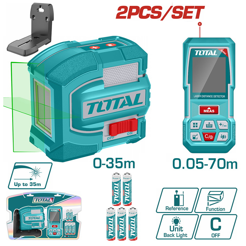 Combo Máy cân mực TLL156601 + Máy đo khoảng cách TMT57026 Total TOSLL0401
