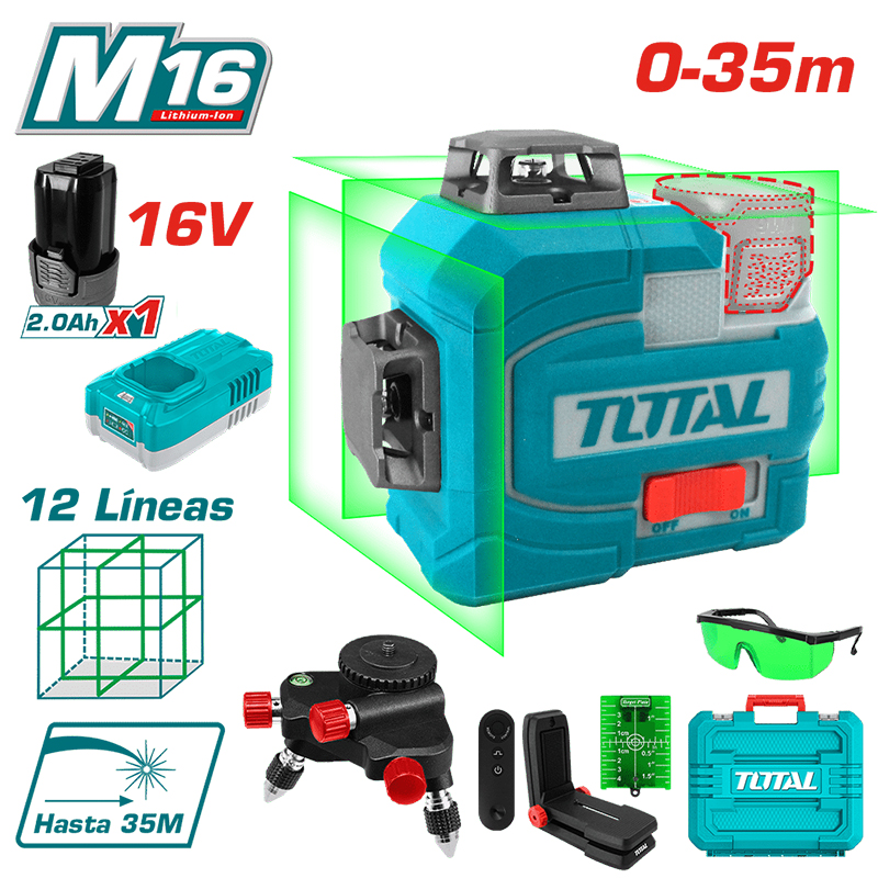 Máy cân mực dùng pin 16V Total TLL301201
