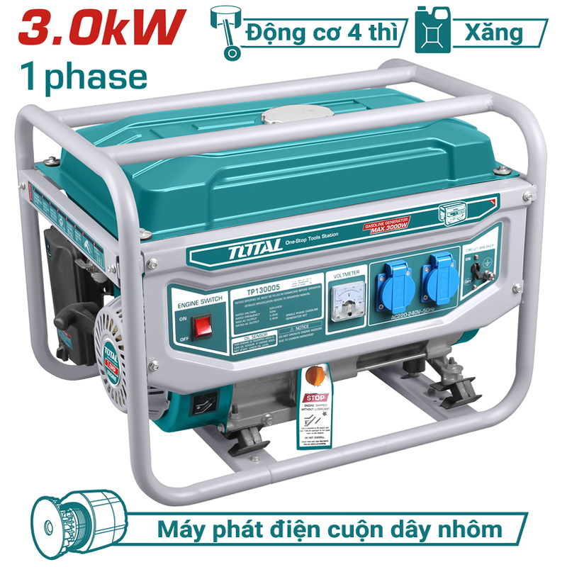 Máy phát điện động cơ xăng 3.0KW Total TP130005