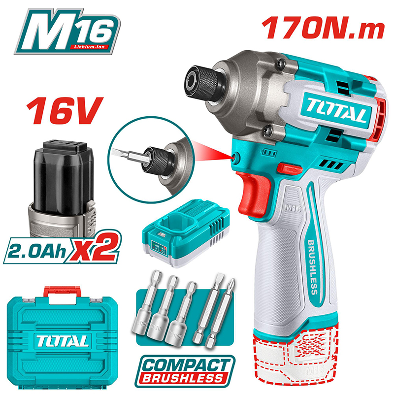 Máy vặn vít dùng pin 16V Total TIRLI16178