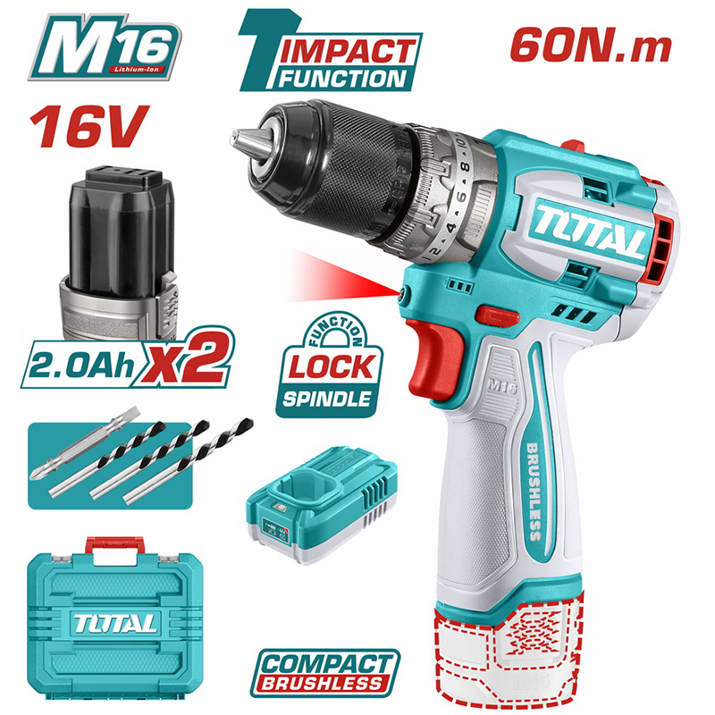 Máy khoan động lực dùng pin 16V Total TIDLI16682