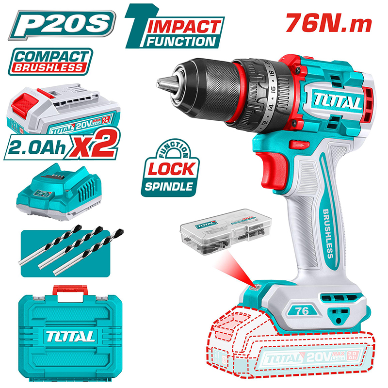 Máy khoan động lực dùng pin 20V Total TIDLI20768