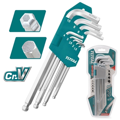 Bộ lục giác đầu bi dài 1.5-10mm Total THT106292