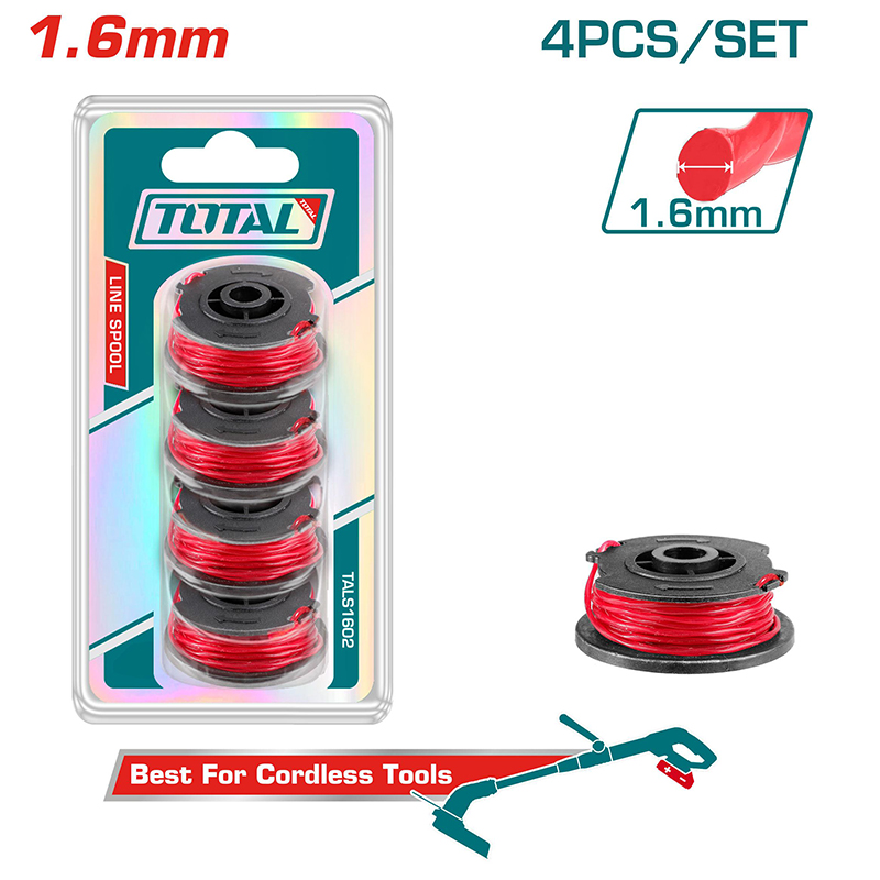 Bộ 4 cuộn dây cước cắt cỏ 1.6mm Total TALS1602