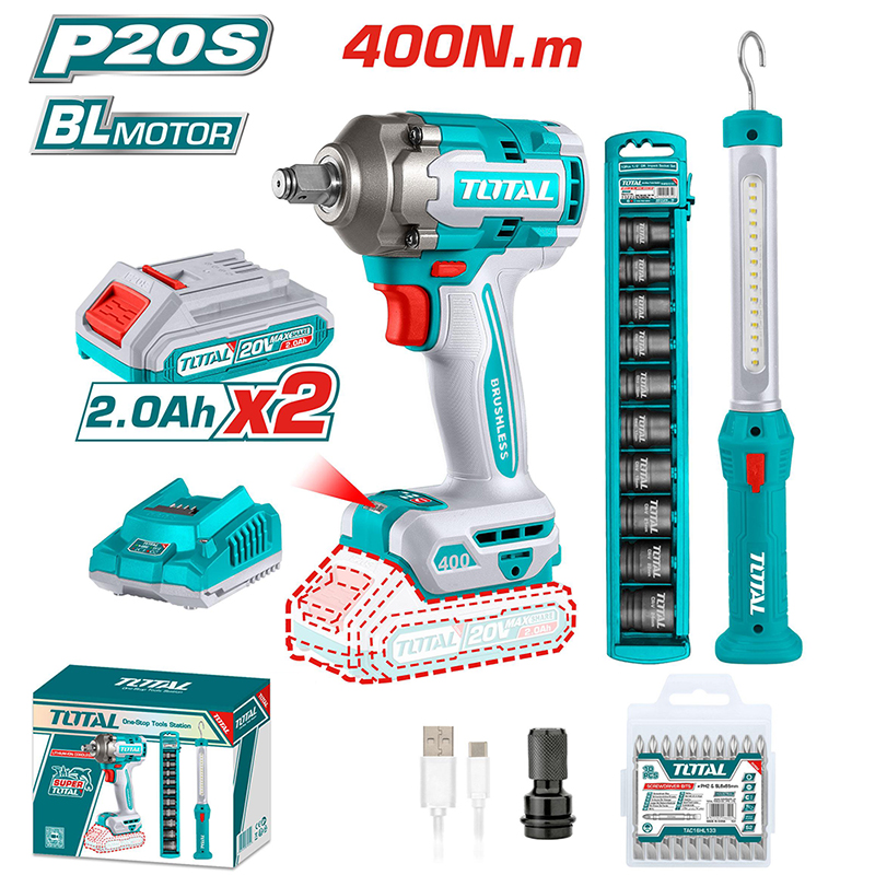 Combo máy siết bu lông TIWLI2040 & Đèn làm việc TWLI35261 Total TOSLI23048
