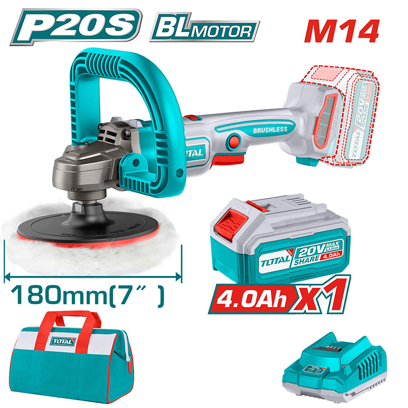 Máy đánh bóng 180mm dùng pin 20V Total TAPLI20181