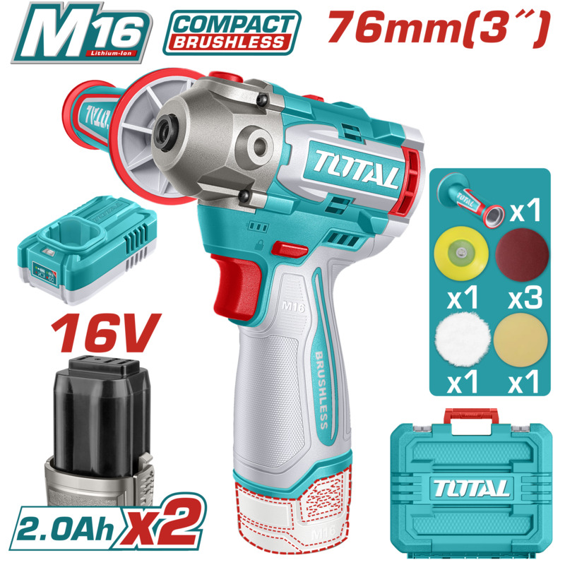 Máy đánh bóng dùng pin 16V Total TAPLI1676
