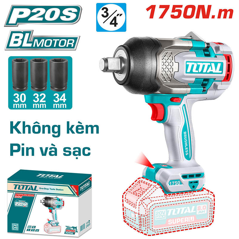 Máy vặn bu lông dùng pin 20V Total TIWLI201751