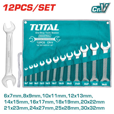 Bộ cờ lê hai đầu miệng 12 chi tiết 6-32mm Total THT1023121