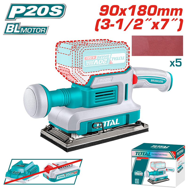 Máy chà nhám dùng pin 20V Total TFSLI2031