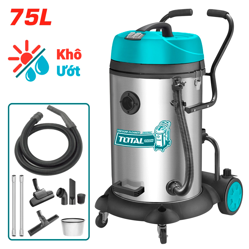 Máy hút bụi khô và ướt 75L Total TVC24751