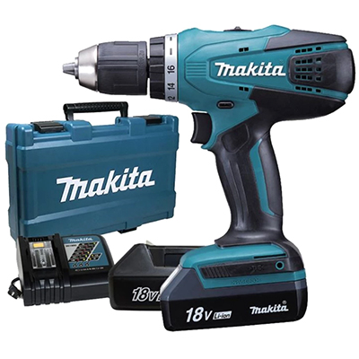 Máy khoan búa vặn vít pin 18V Makita HP457DWE