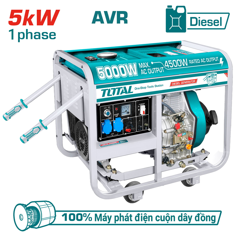 Máy phát điện động cơ dầu 5.0KW Total TP450001