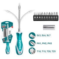 Bộ 12 tua vít thay đổi trục linh hoạt Total THT250FL1206