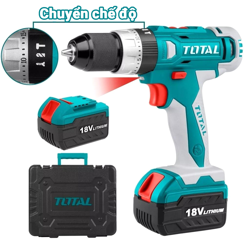 Máy khoan vặn vít dùng pin 18V Total TIDLI228180