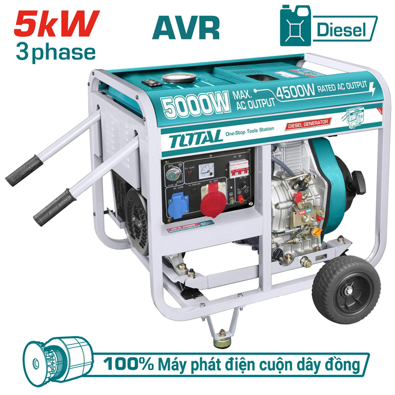 Máy phát điện động cơ dầu 5.0KW Total TP450003