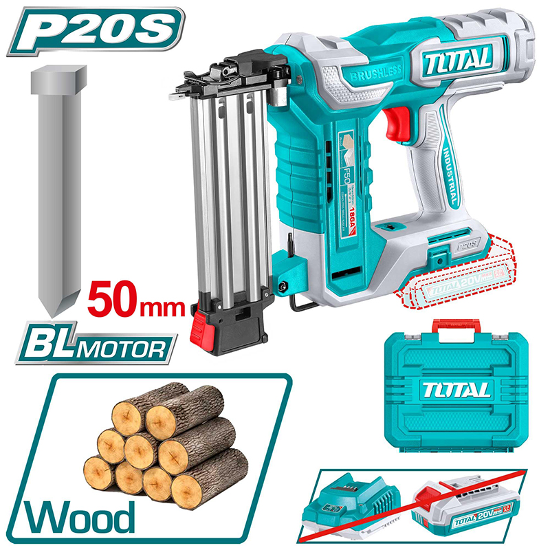 Máy bắn đinh thẳng 50mm dùng pin 20V Total TCBNLI5005