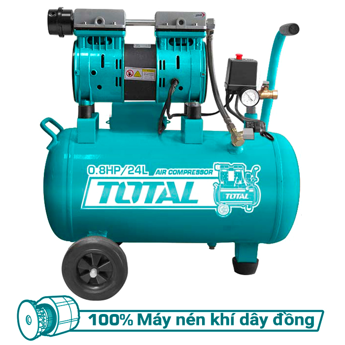 Máy nén khí 24L không dầu 0.8HP Total TCS1075242