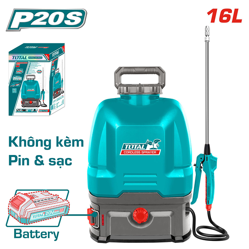 Máy xịt thuốc 16L dùng pin 20V Total TSPLI2016