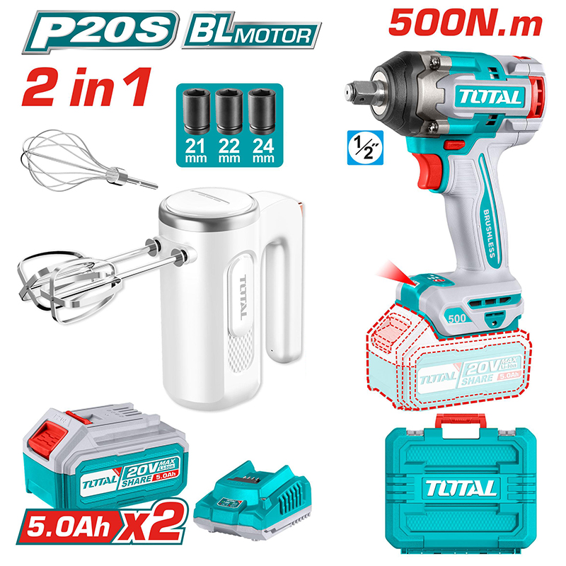 Bộ máy siết bu lông TIWLI2050 và máy trộn TMK021T Total TOSLI240787