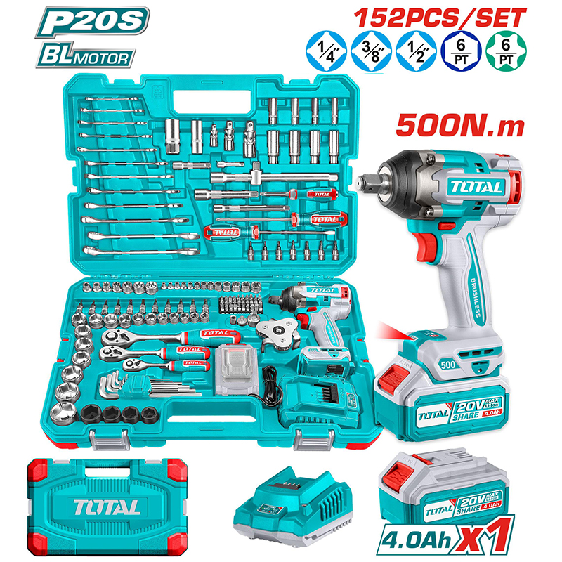 Combo máy siết bu lông TIWLI2050 kèm 152 phụ kiện Total THKTHP31522