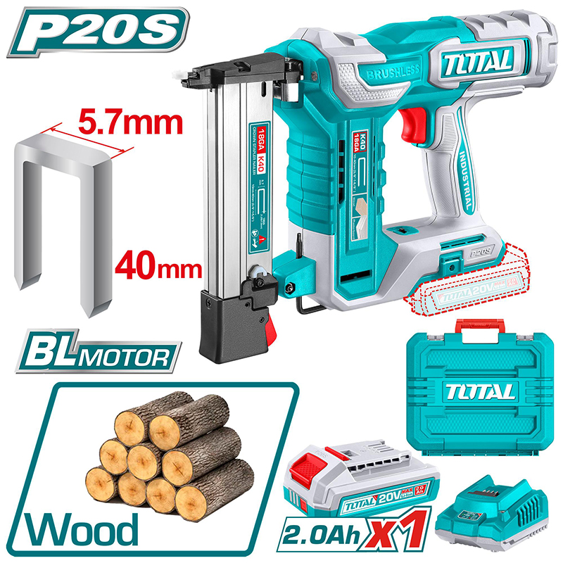 Máy bắn đinh chữ U dùng pin 20V Total TCSNLI6008