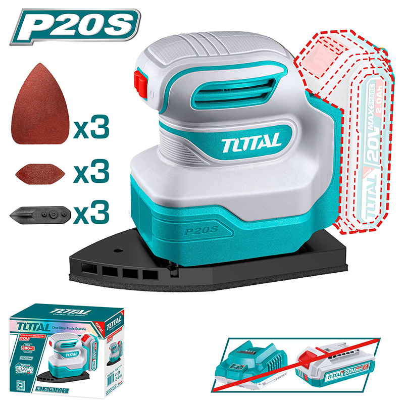 Máy chà nhám dùng pin 20V Total TPSLI2014