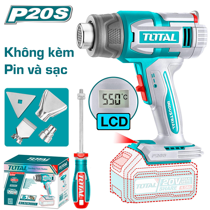 Máy thổi nhiệt dùng pin 20V Total TBLI2003