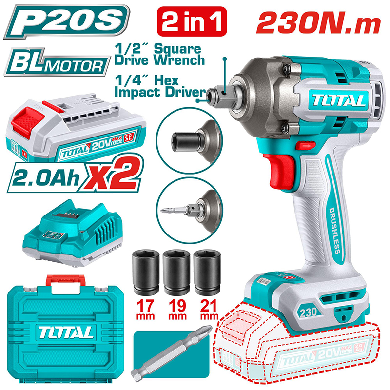 Máy vặn vít và bu lông dùng pin 20V Total TIWLI20236