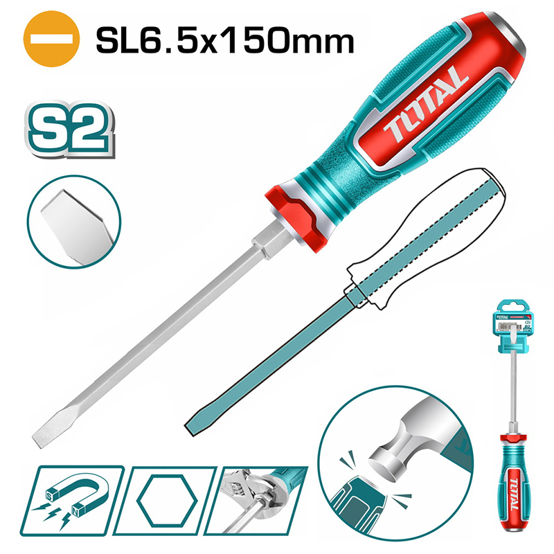 Tua vít dẹp đóng xuyên SL6.5x150mm Total TGTSL6150